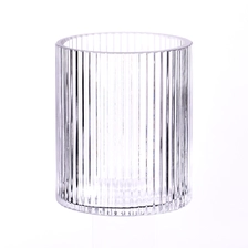 China Customized 400ml Glass Candle Jars 10oz Ribber Glass Candle Vessels Wholesale manufacturer