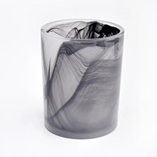 China Custom Logo Frosted Marble Glass Candle Holders manufacturer