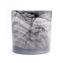 China Luxury black glass candle jar with unique design wholesale manufacturer