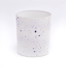 China Custom Speckles Glass Candle Holders 8oz Glass Candle Vessels manufacturer