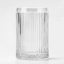 China stripe glass candle vessels for candle making home decor manufacturer