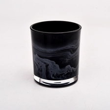 China Black Marble Glass Candle Holders Custom Empty 8oz Glass Candle Holder manufacturer