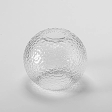 China Luxury transparent round shape glass candle jar wholesale manufacturer