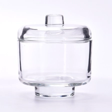 China Unique Glass Candle Jar With Glass Lids Custom Color Logo Glass Candle Vessels manufacturer