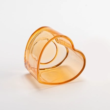 China Valentines Gift Heart Shaped Glass Candle Holders Empty Glass Jar For Candle Making manufacturer