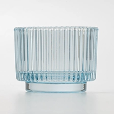 China Wholesale stripe glass candle vessel with home decor manufacturer