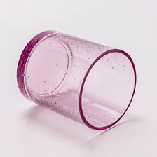 China 300ml purple glass candle container with water drop decor manufacturer