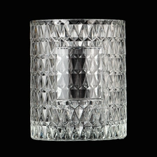 China Private Label Glass Candle Jar High Quality Beautiful Diamond Glass Candle Holders manufacturer