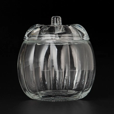 China Custom Unique Pumpkin Glass Candle Jar With Lids Wholesale manufacturer