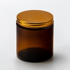 China Hot sale 8oz Amber Glass Candle Container Wholesale manufacturer