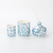China Beautiful Home Decoration Ceramic Candle Jars Ceramic Diffuser Bottles manufacturer