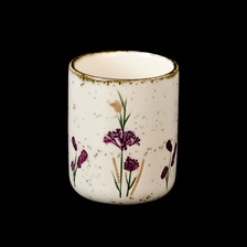 China Custom Empty Flower Pattern Ceramic Scented Candle Container manufacturer