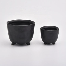 China Matte Black Ceramic Candle Jars manufacturer