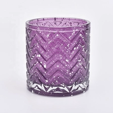 China Purple spraying Glass Candle holder vintage wedding decoration manufacturer