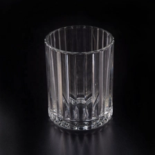China cheapest factory price clear stripe glass candle jar manufacturer