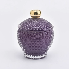 China Wholesale Luxury GEO Cut Glass Candle Jar With Lids manufacturer