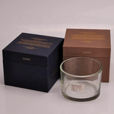 China Four size large round glass candle jars manufacturer