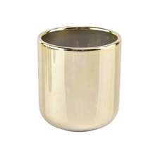 China Gold electroplating Ceramic Candle Jars For Home Decor wholesale manufacturer