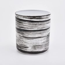 China Luxury Hand Brush Black Glass Candle Holders Wholesale manufacturer