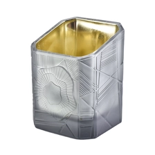 China Suppliers grey crystal empty scented glass candle holders manufacturer