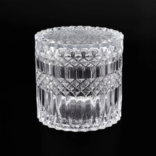 China Crystal Geo Cut Glass Candle Holder With Lids wholesale manufacturer