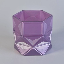 China Patent Design Geo Cut Glass Candle Holders manufacturer