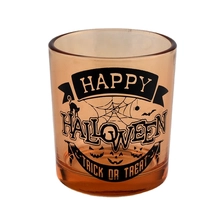China Red Spray Candle Jar With Black Decal wholesale manufacturer