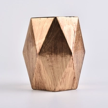 China Custom Gold Hexagon Glass Candle Holders manufacturer