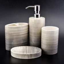 China Ceramic bathroom accessories set lotion dispenser soap dish holder doubl toothbrush holder manufacturer