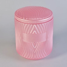China Luxury Embossed Glass Candle Jars With Lids manufacturer