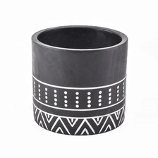 China 800ml Custom cylinder black Concrete Candle jar manufacturer