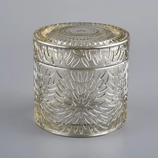 China Luxury Home Decoration Light Cold Glass Candle Jar With Lid manufacturer
