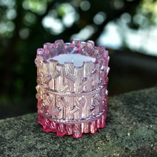 China Luxury customized tree design tealight candle jar glass 10oz 12oz manufacturer