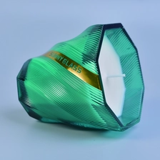 China Hot sales tealight geo cut glass candle jar in bulk manufacturer