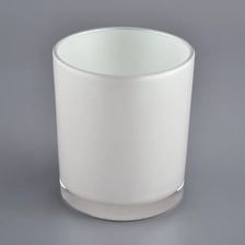 China glossy white glass candle jar for making manufacturer