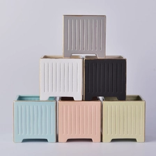 China Popular Customized Square Ceramic Candle Jar manufacturer