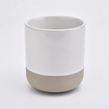 China White ceramic candle jar with natural bottom for candle making manufacturer