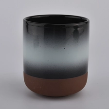 China Beautiful Transmutation Glazed Ceramic Candle Jars manufacturer