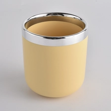 China Yellow Ceramic Candle Jars With Round Bottom manufacturer