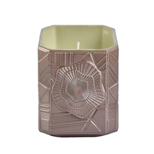 China Manufacturers brown empty Trapezoid votive glass candle jar with box manufacturer
