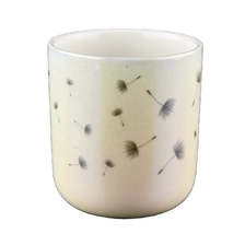 China 10oz Iridescent ceramic White Ceramic Candle jars wholesale manufacturer