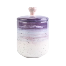China Home decoration vintage empty ceramic jars for candle making with lid manufacturer