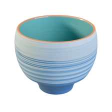 China Factory price blue handmade frosted ceramic candle holder 8oz 10oz 12oz manufacturer