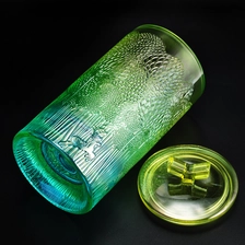 China 8oz 10oz 12oz Sunny Custom high iridescent colored glass candle jar with lid manufacturer