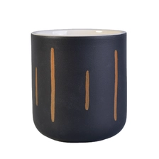 China Supplier black empty cylinder ceramic candle holder jars 8oz manufacturer