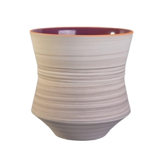 China Home decoration unique amber glazed empty ceramic candle jar vessel manufacturer