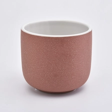 China Hot Sale Sandy Ceramic Candle Vessels For Candle Making manufacturer