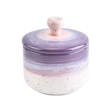 China In bulk empty ceramic candle jar candle holder with lids manufacturer