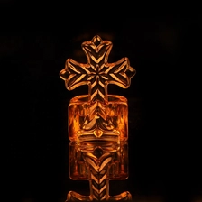 China Customized luxury cross design golden candle glass vessel 10oz 20oz manufacturer