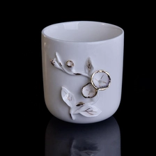 China Wholesales glazed white candle holder ceramic home decor 10oz manufacturer